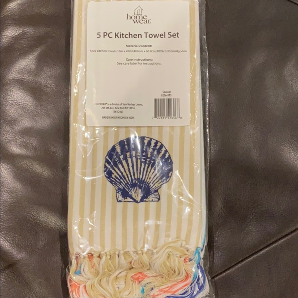 🍽🥣🍴 5 PC BEACH THEME KITCHEN TOWEL SET